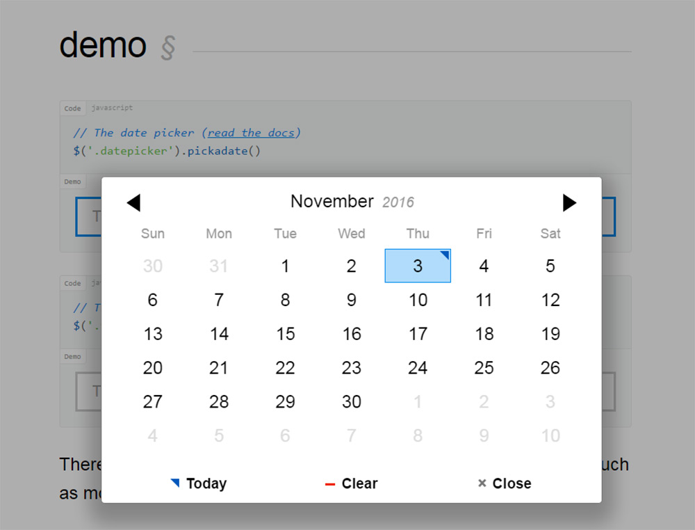 datepicker js