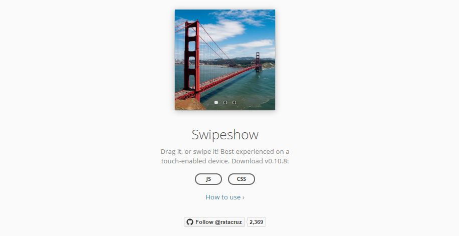 swipeshow screen jquery layout