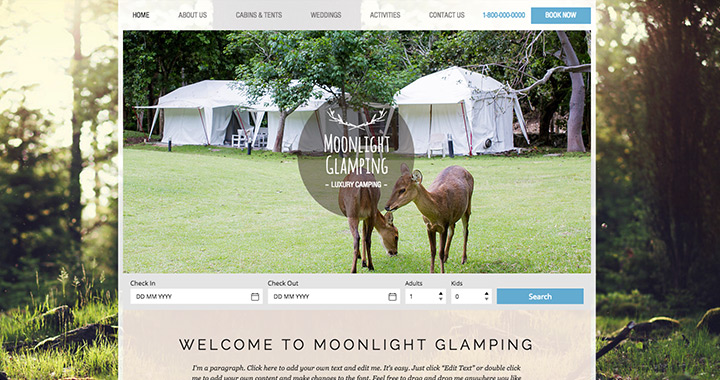 Moonlight Glamping Website by Wix
