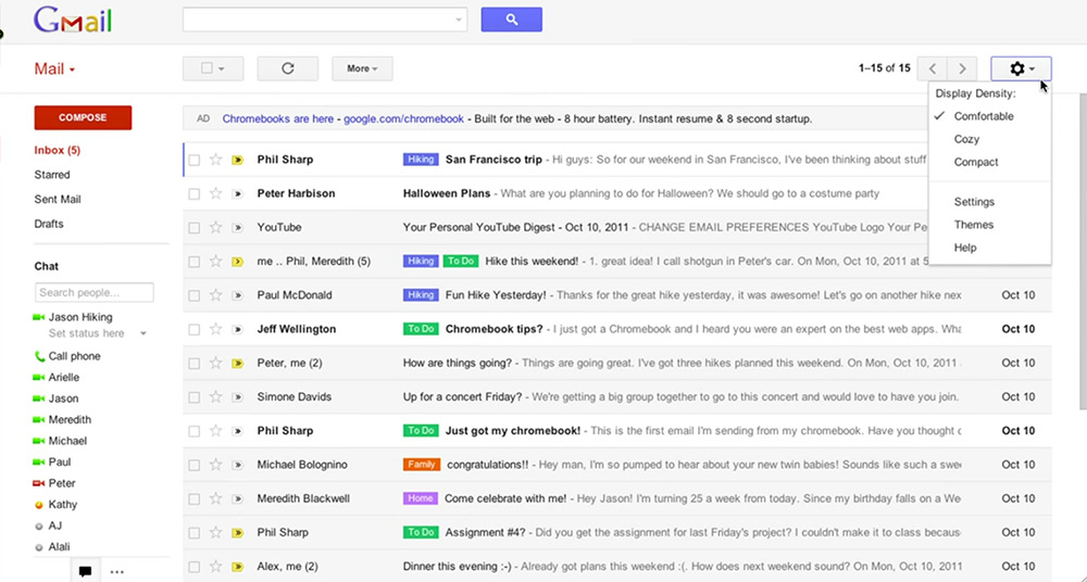 gmail sidebar