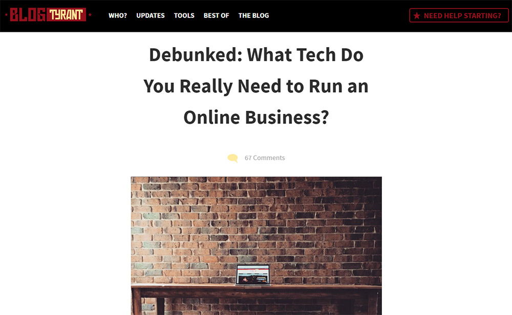 blog tyrant no sidebar